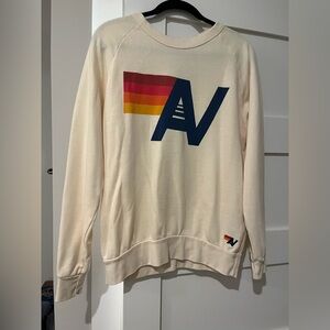Aviator Nation Logo Sweatshirt in Vintage White Size: M